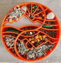 Sodapup Yin Yang Design Shallow Etray Enrichment Slowfeeder Bowl - Oranje