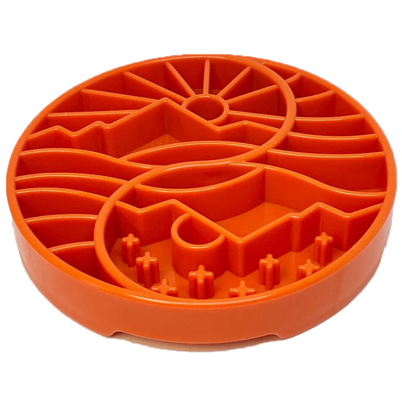 Sodapup Yin Yang Design Shallow Etray Enrichment Slowfeeder Bowl - Oranje