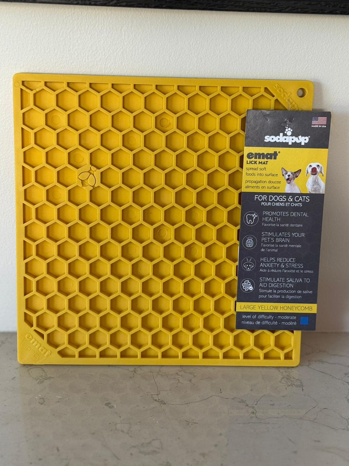 Sodapup Lickmat Honeycomb Large – Yellow